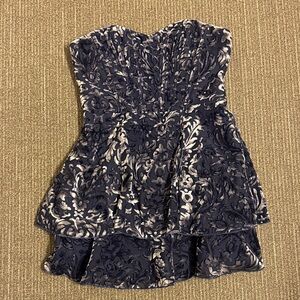 MAJORELLE Navy and Cream Floral Dress